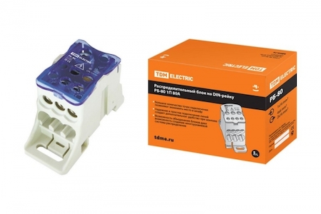 TDM ELECTRIC SQ0823-0001 Распределительный блок на DIN-рейку РБ-80 1П 80А (1х16/4х6+2x16) TDM